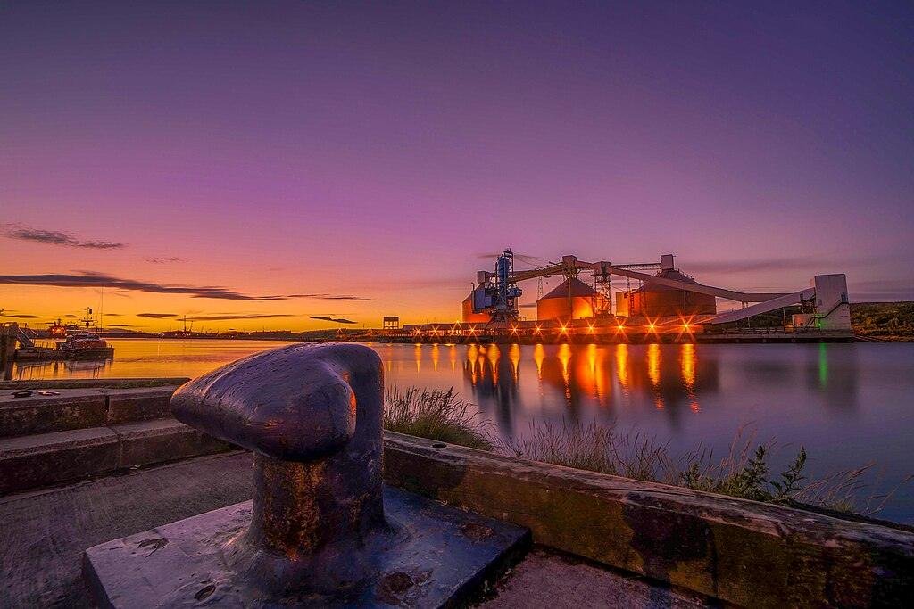 Blyth Harbour at night